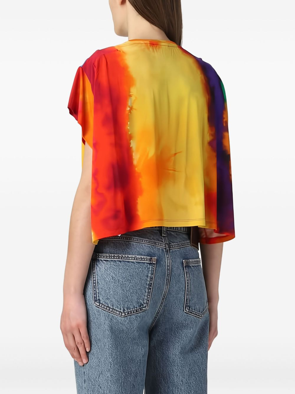 tie-dye pleated T-shirt - 4