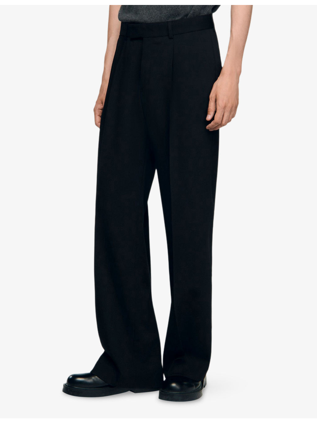 Wide-Leg Pressed-Pleat Stretch-Wool Trousers - 3