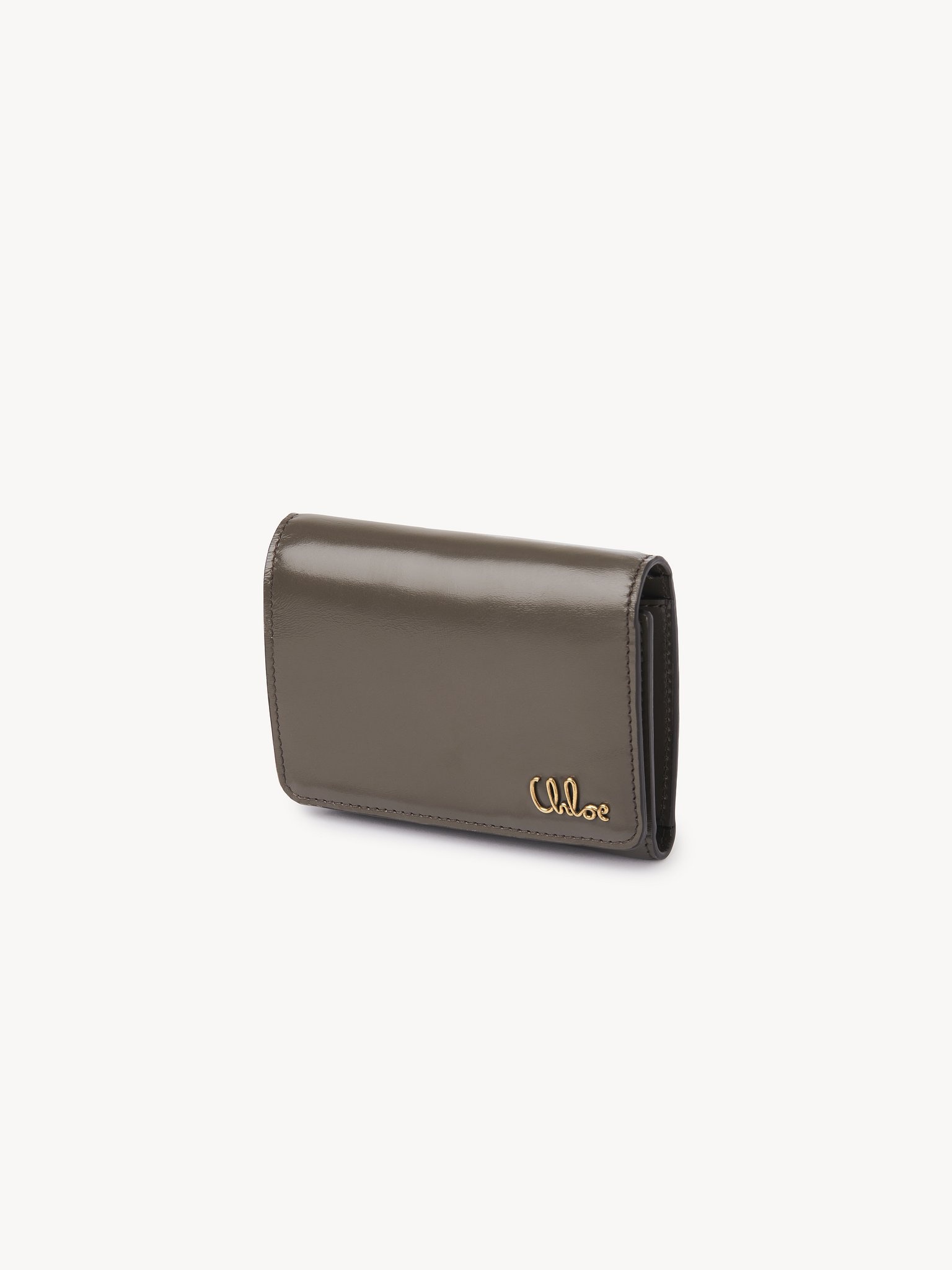 SMALL CHLOÉ ICONIC TRI-FOLD WITH COIN POCKET IN SHINY LEATHER - 2