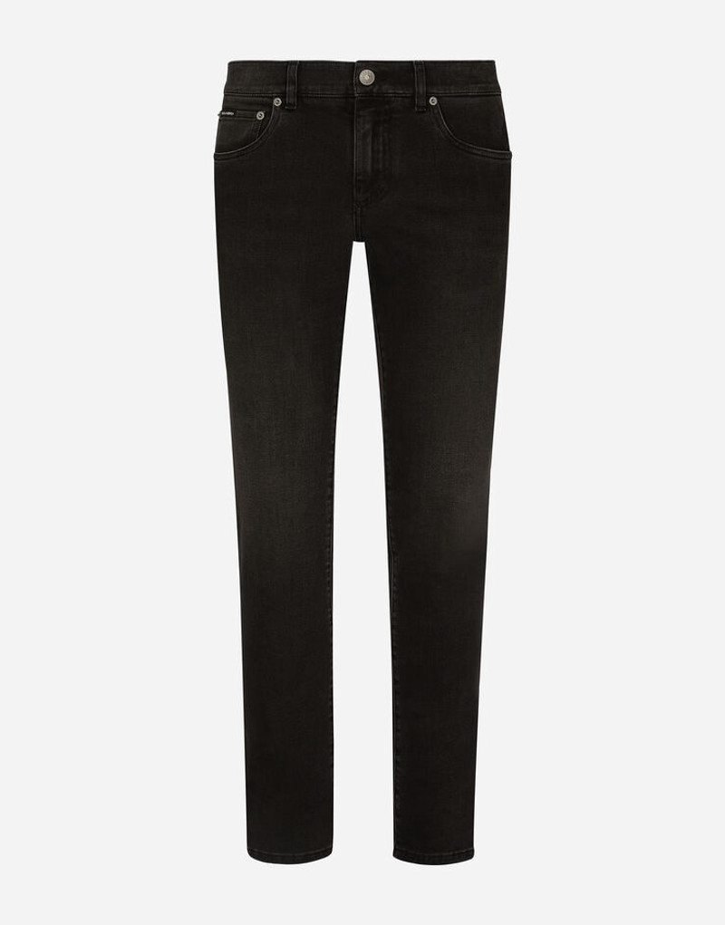 Gray wash skinny stretch jeans - 1