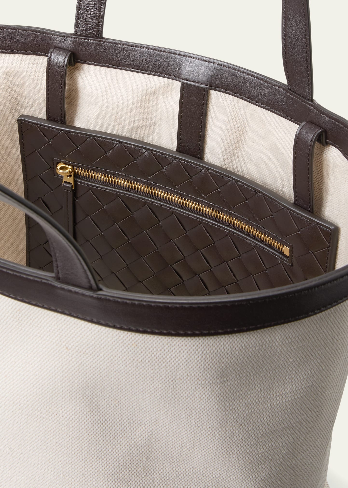 Medium Canvas and Leather Tote Bag - 4