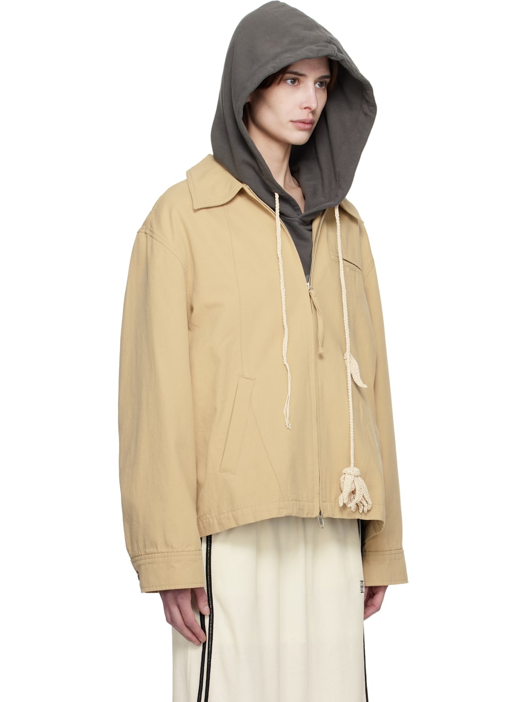 Beige Orbit Patch Jacket - 2