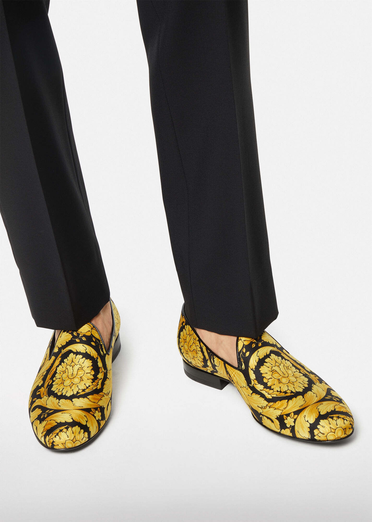 Barocco Print Silk Slippers - 2