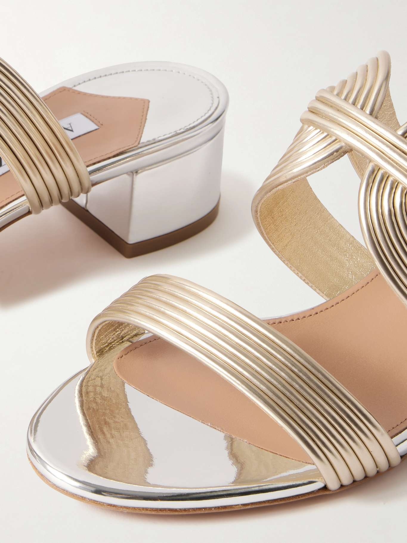 Esencia 35 metallic mules Silver - 4