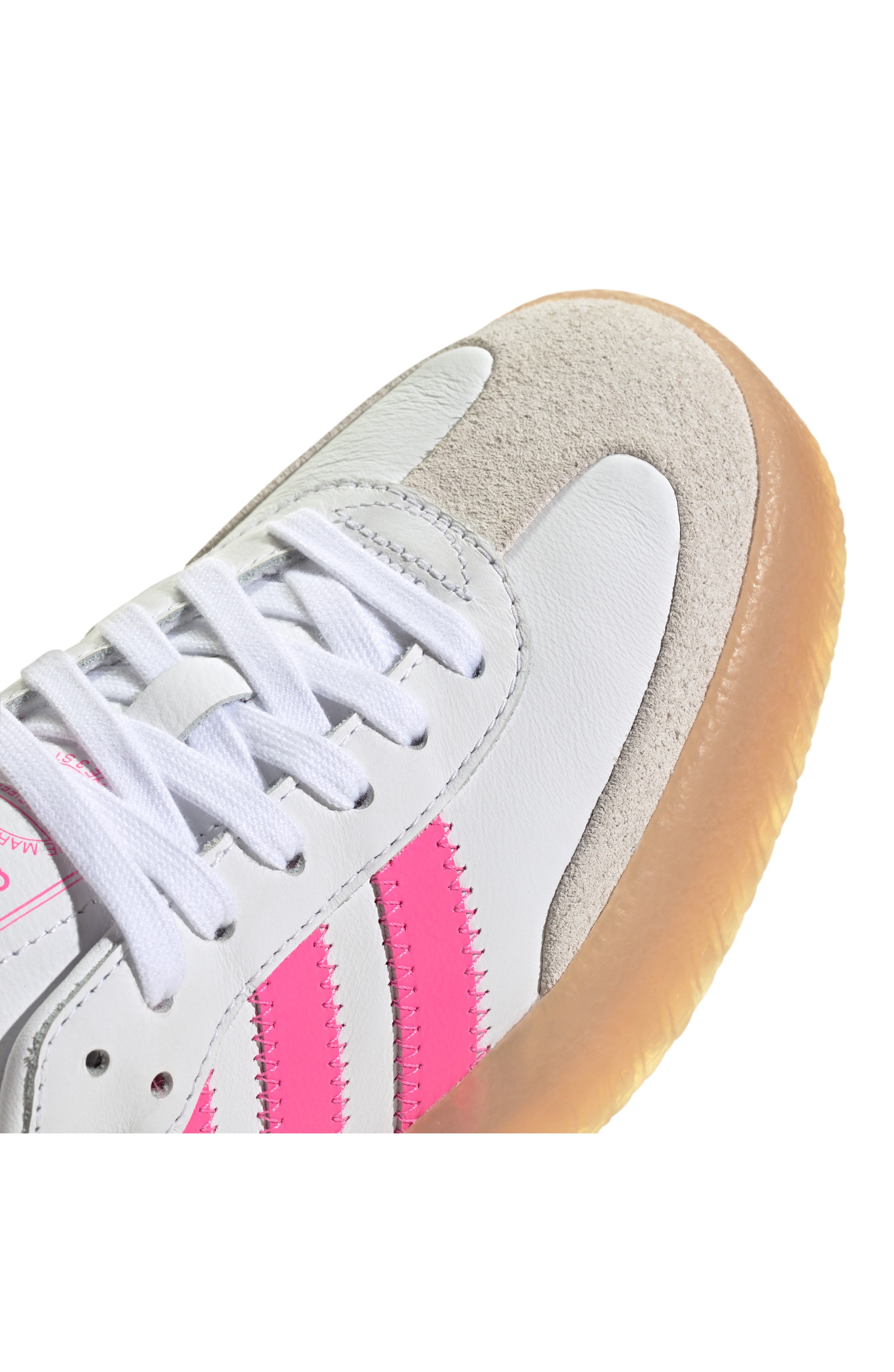 adidas Sambae Sneaker in White/Off White/Lucid Pink at Nordstrom - 7