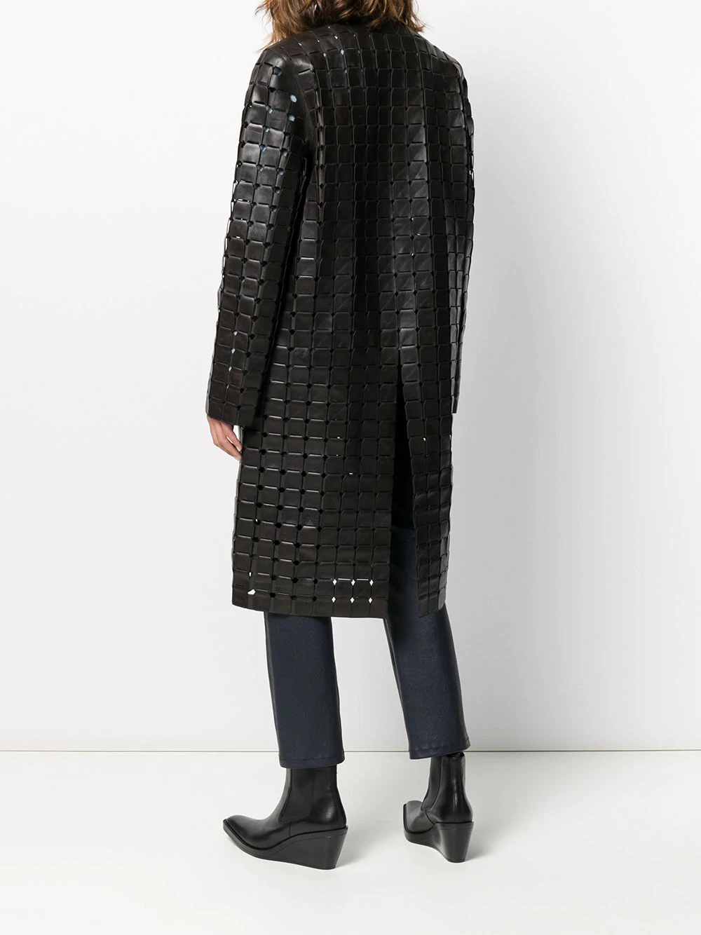 intrecciato weave coat - 4