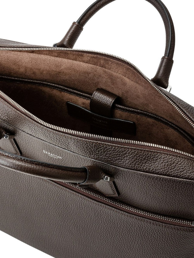Slim grainy leather briefcase 4