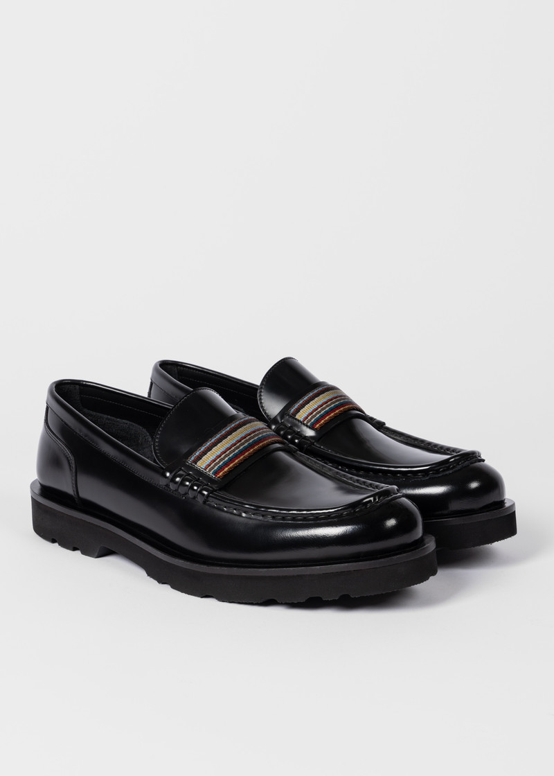 Black Leather 'Bancroft' Loafers 4