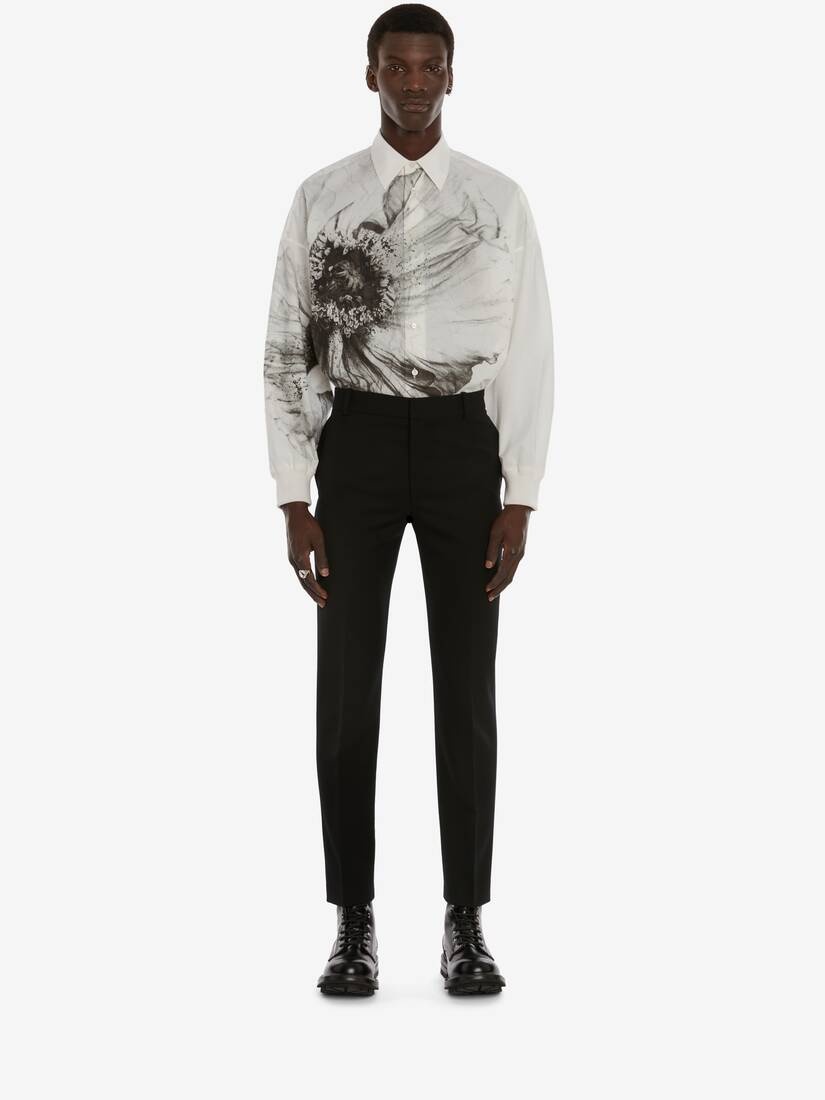 Flower Print Harness Shirt in White - 2