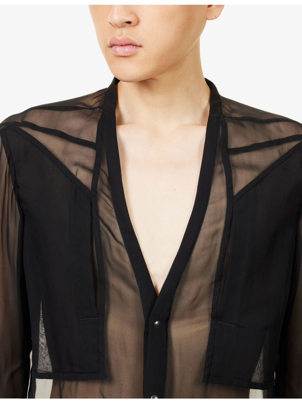 Girded Larry Sheer Silk Shirt - 5