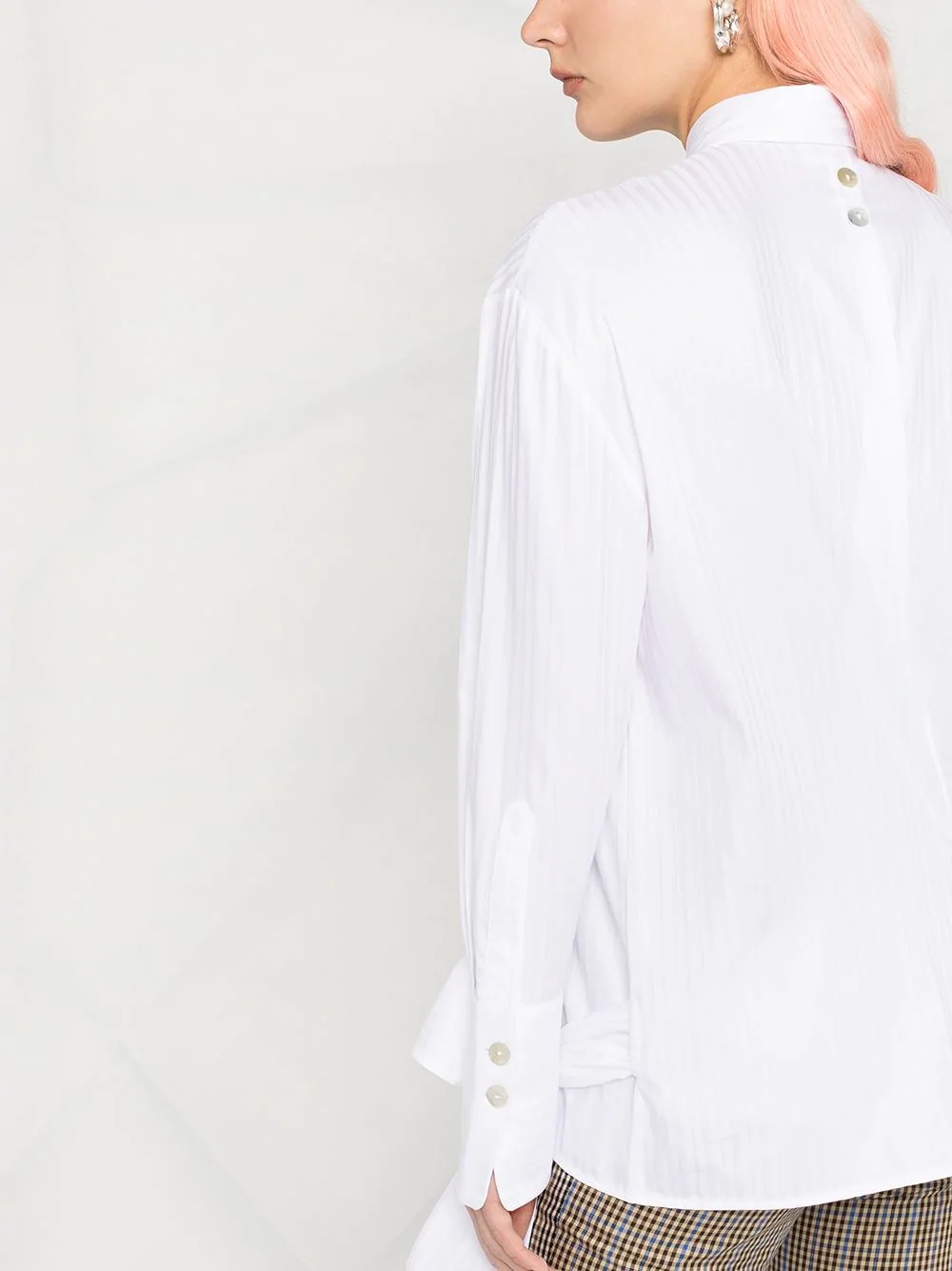 side-tie long-sleeve shirt - 5