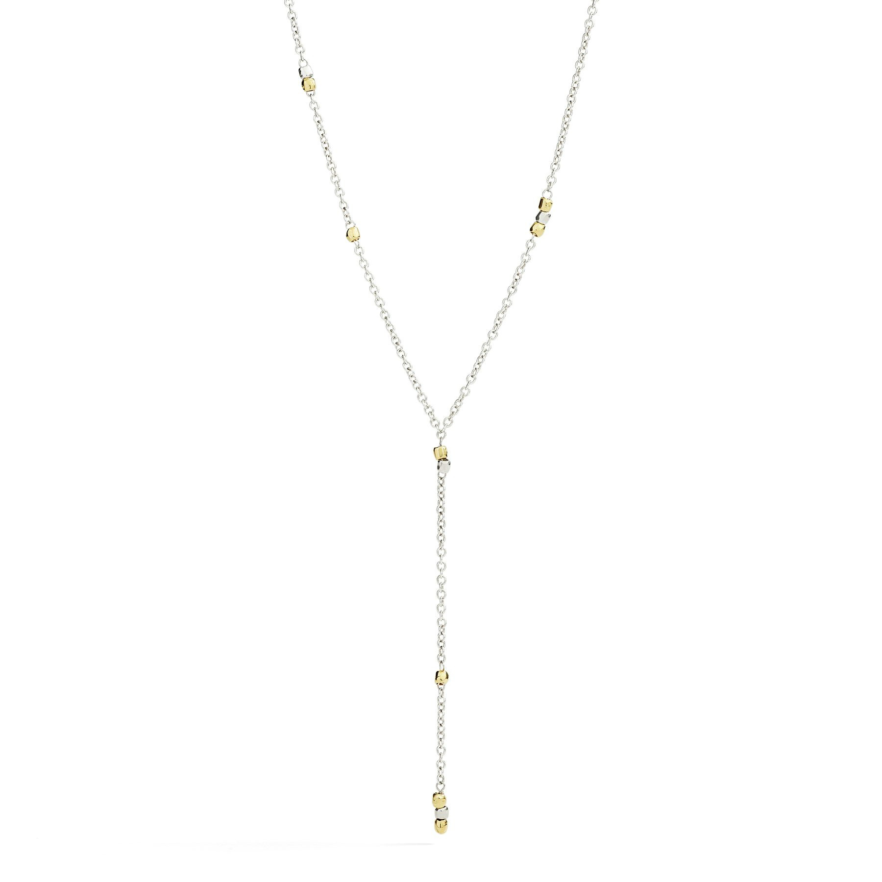 SILVER & YELLOW GOLD MINI GRANELLI NECKLACE - 2