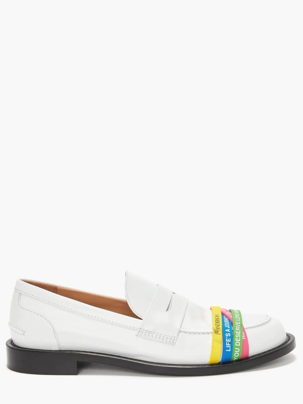 elasticated-straps leather loafers - 1