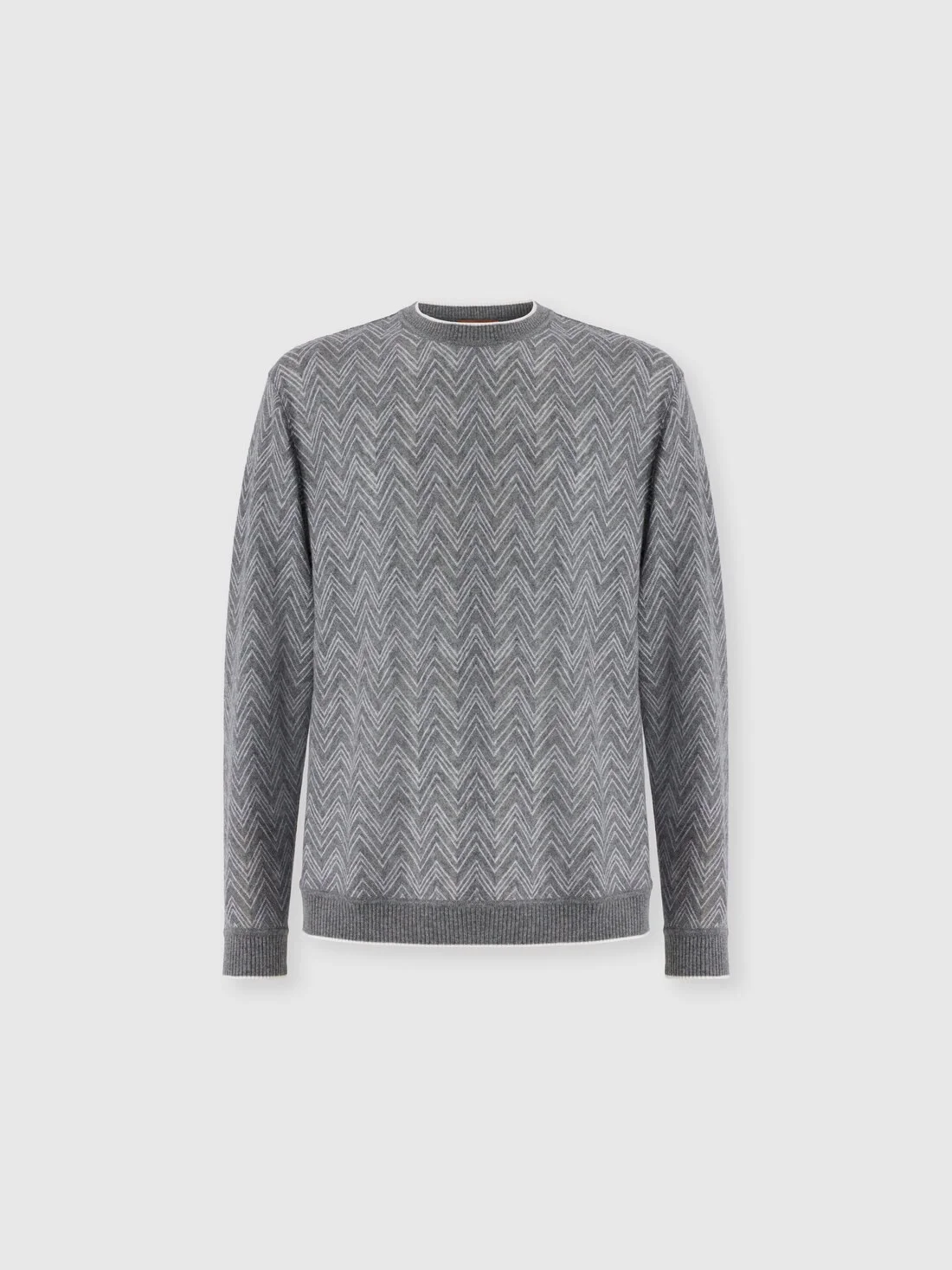 Long-sleeve cashmere zig zag sweater - 1
