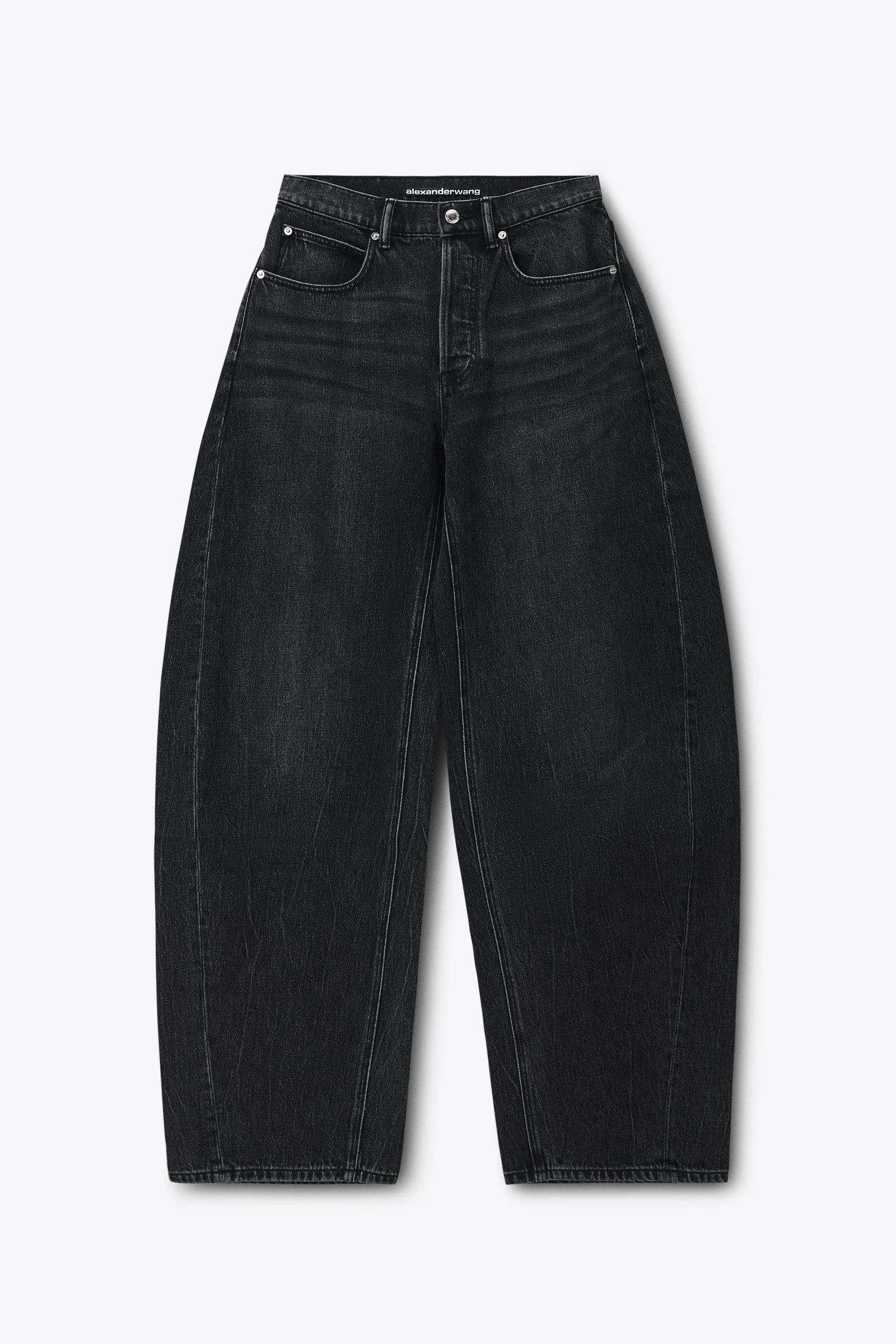 crystal hotfix cursive logo pocket blow up jean - 1