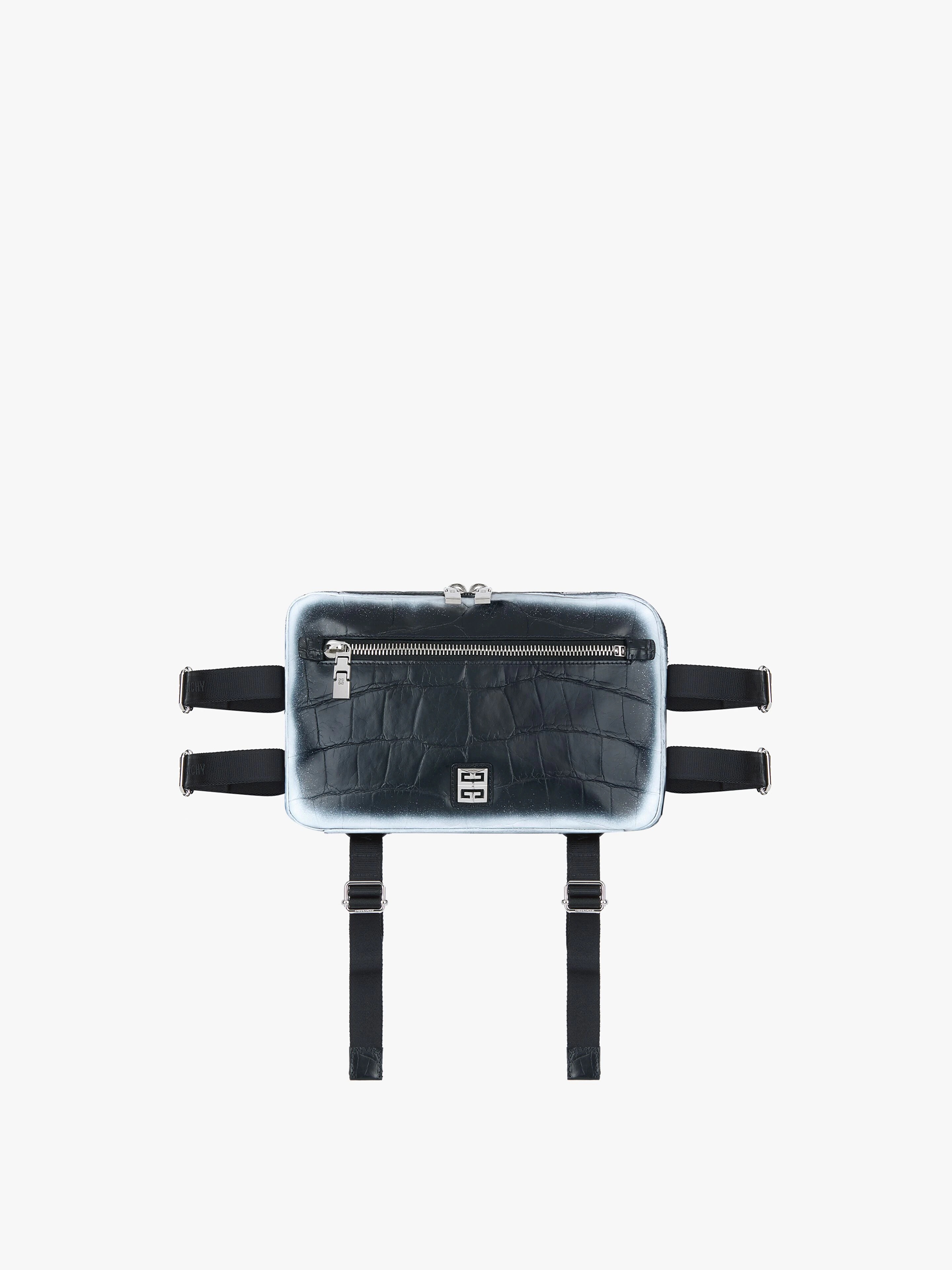 VENTURE BUM BAG IN LEATHER WITH TAG EFFECT PRINTS - 1