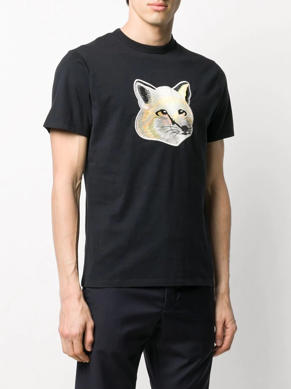 embroidered fox patch T-shirt - 4