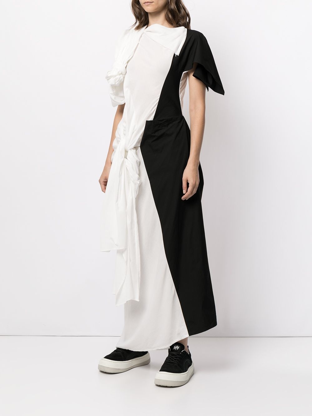 colour-block asymmetric dress - 3