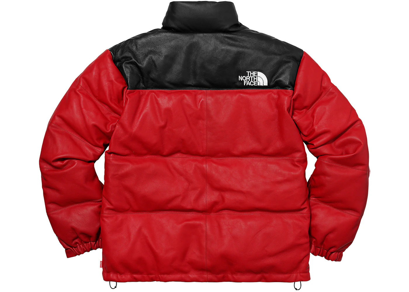 Supreme The North Face Leather Nuptse Jacket Red - 3