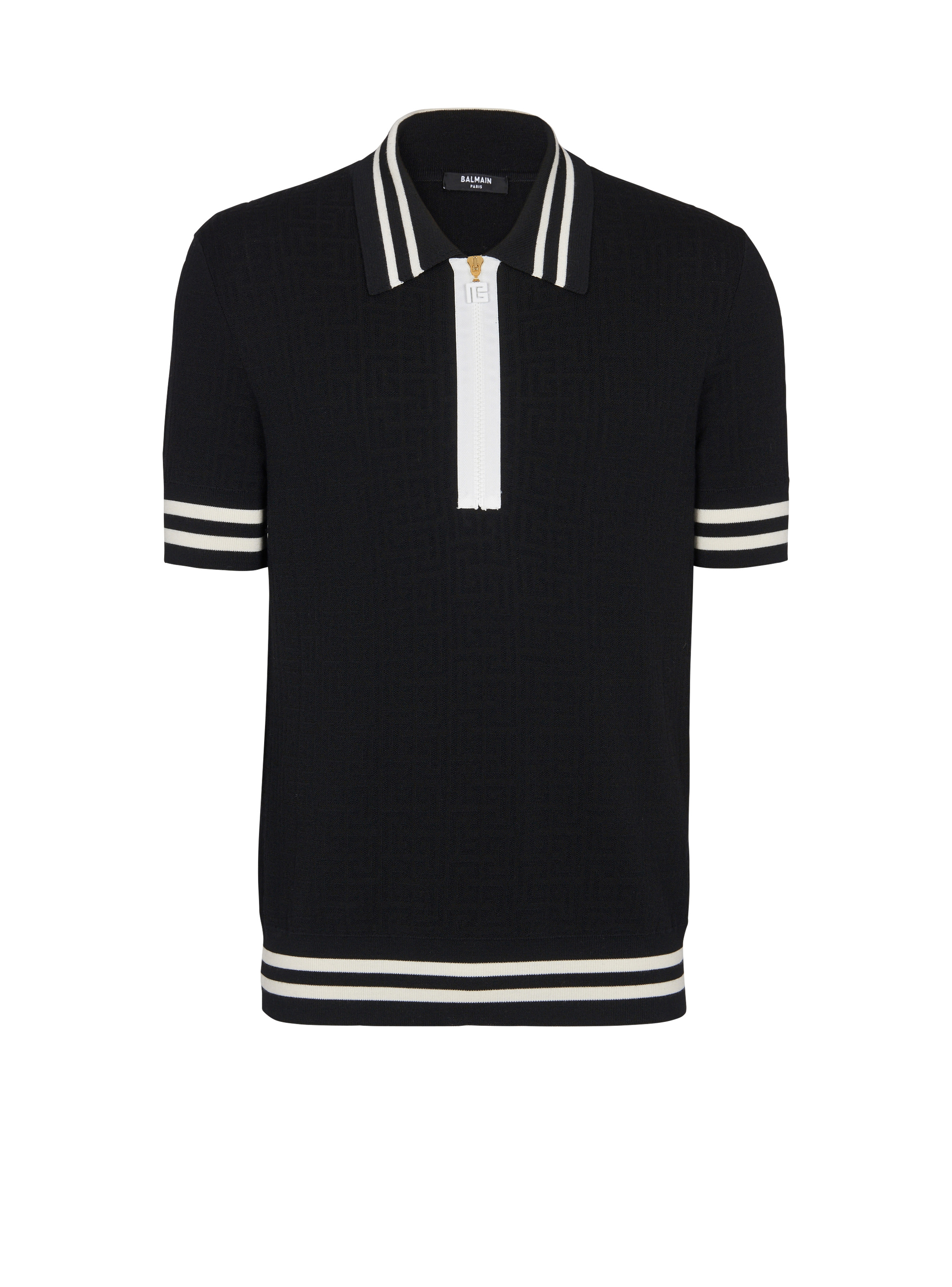 Monogrammed jacquard polo shirt - 1