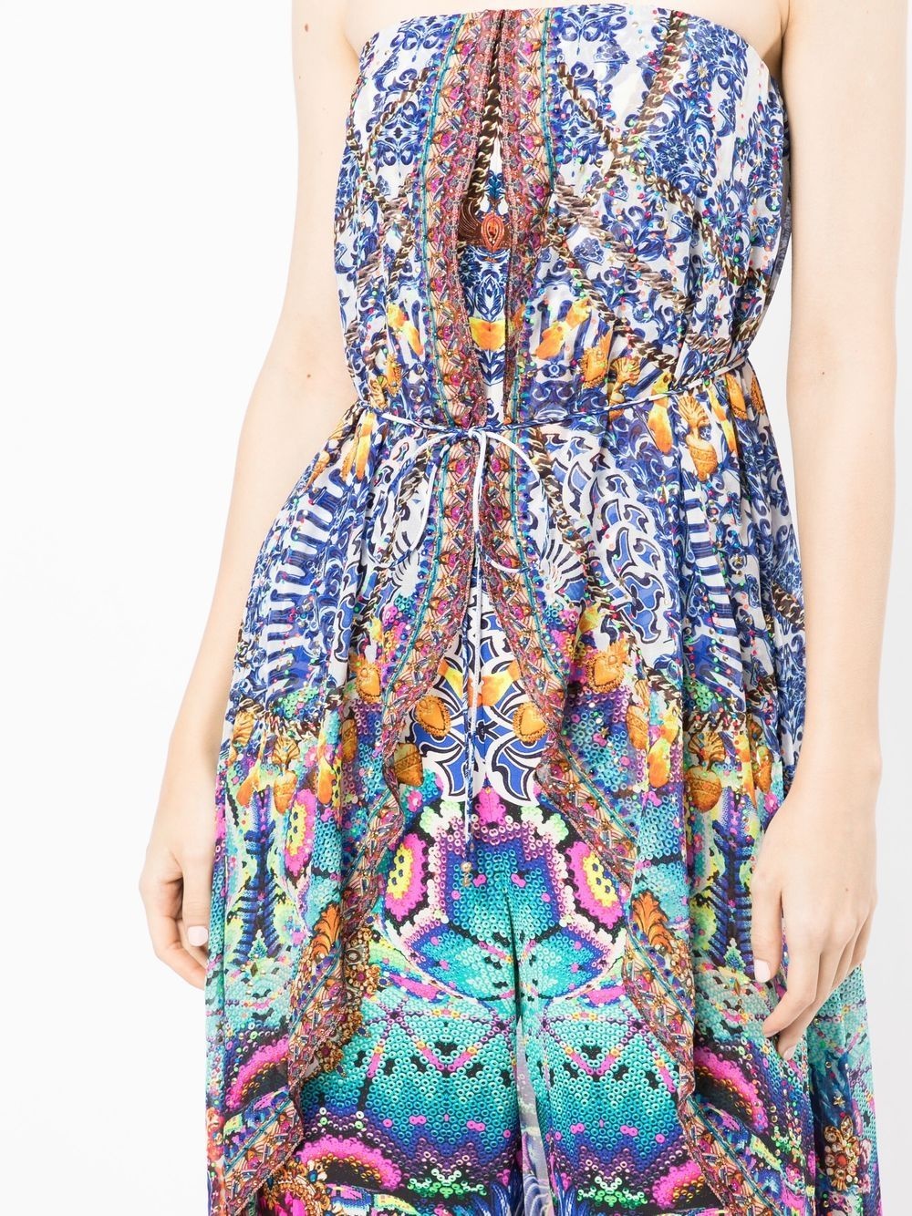 strapless overlay jumpsuit - 5