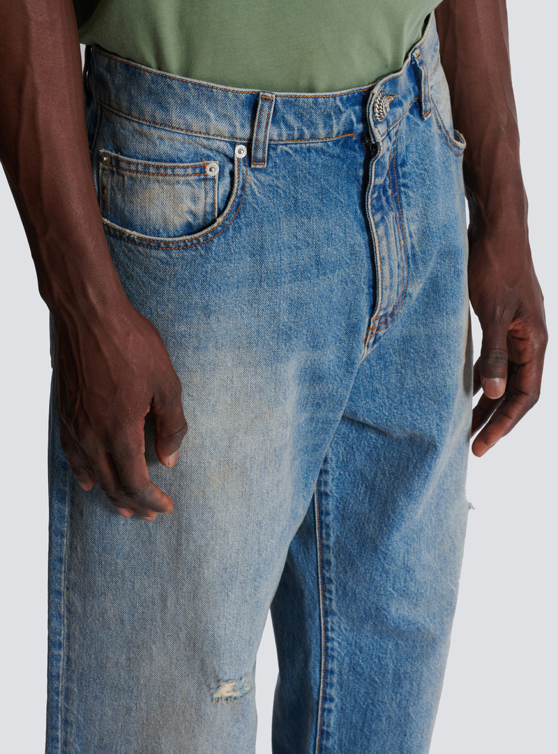 Loose-fit blue denim jeans 7