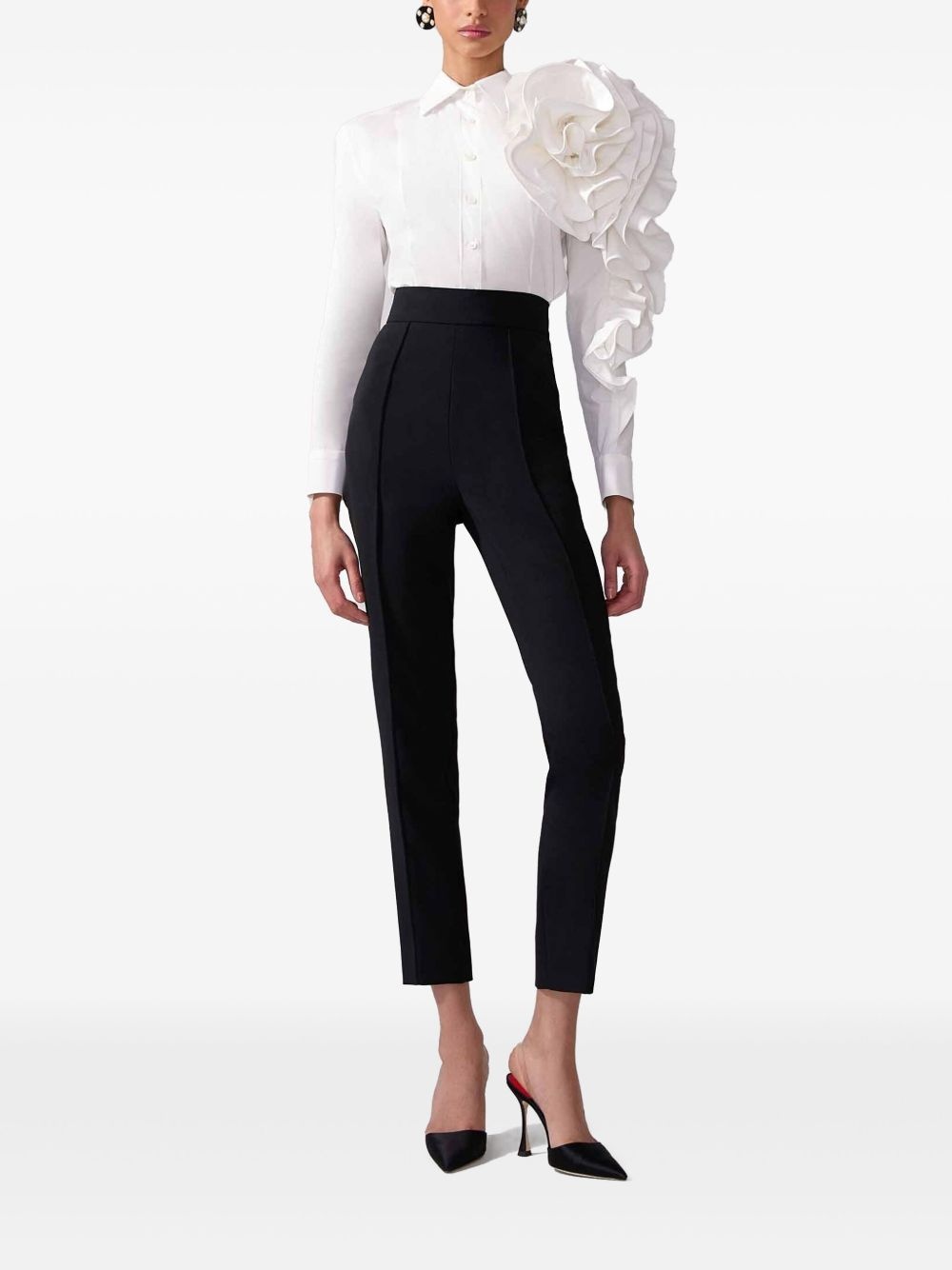 floral-appliqué shirt - 2