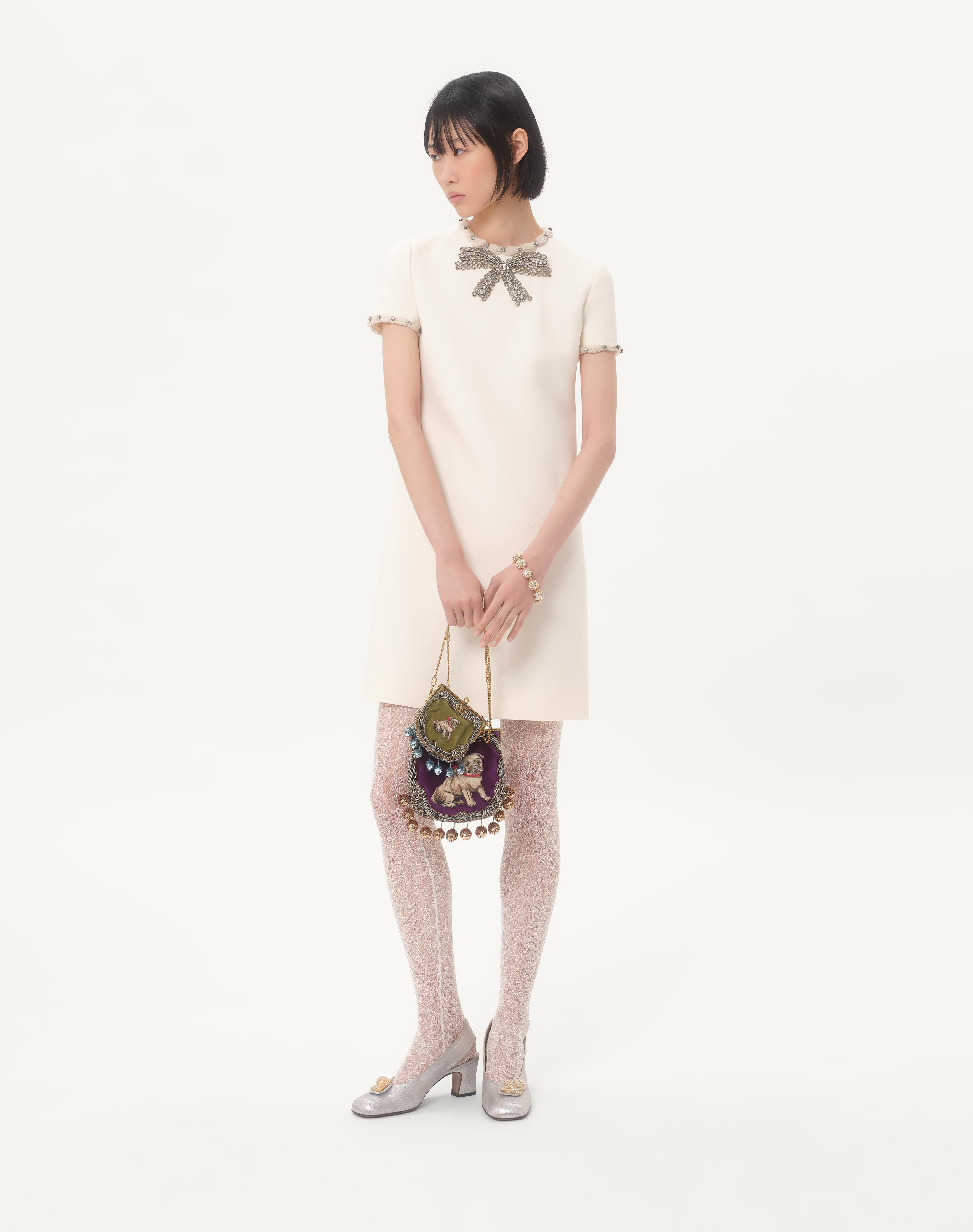 EMBROIDERED CREPE COUTURE SHORT DRESS - 2