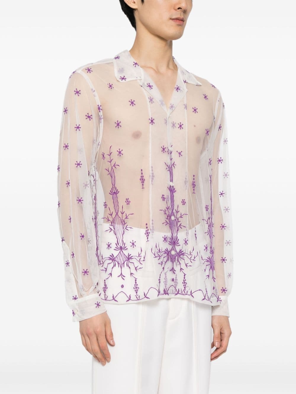 embroidered long-sleeve shirt - 3