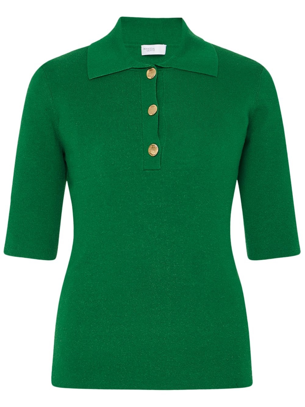 ribbed polo top - 1
