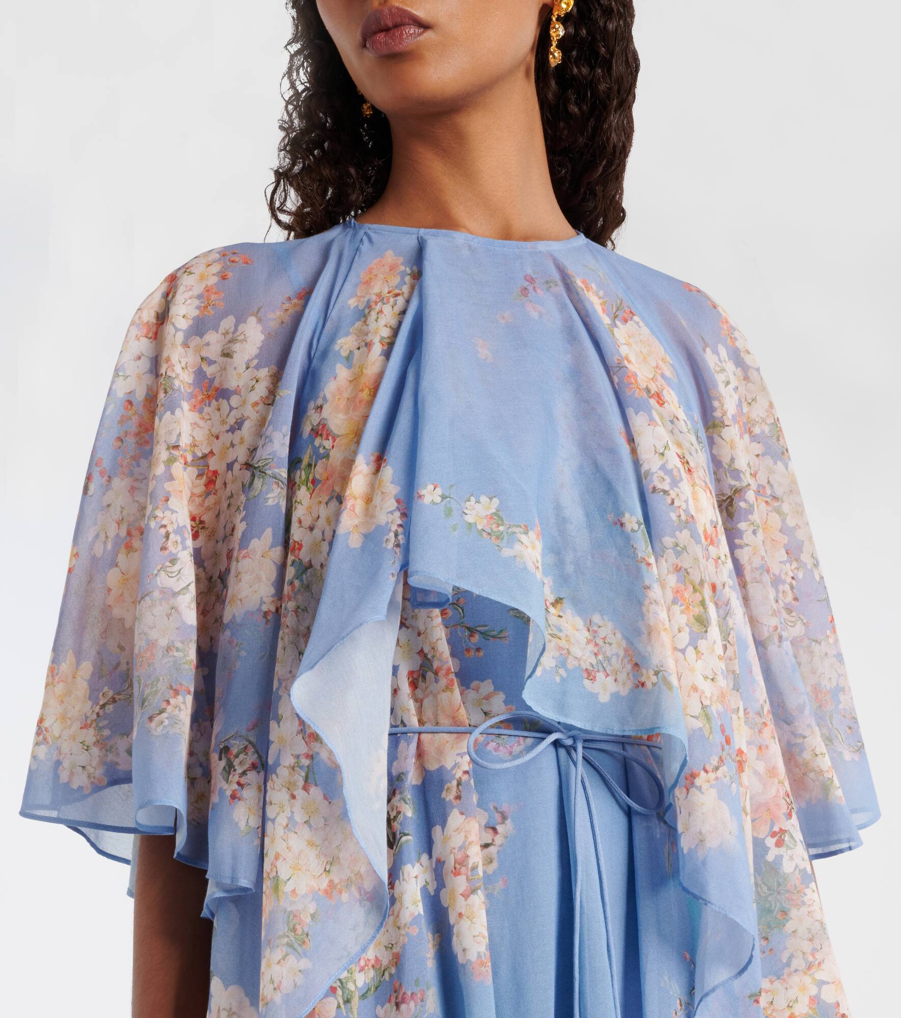 Cascadian cotton and silk georgette maxi dress - 4