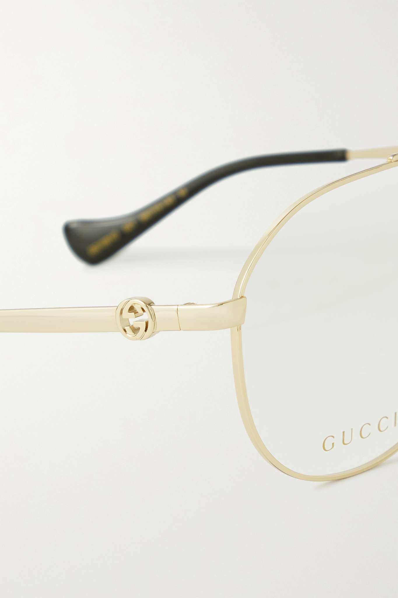 Oversized aviator-style gold-tone and acetate optical glasses - 3