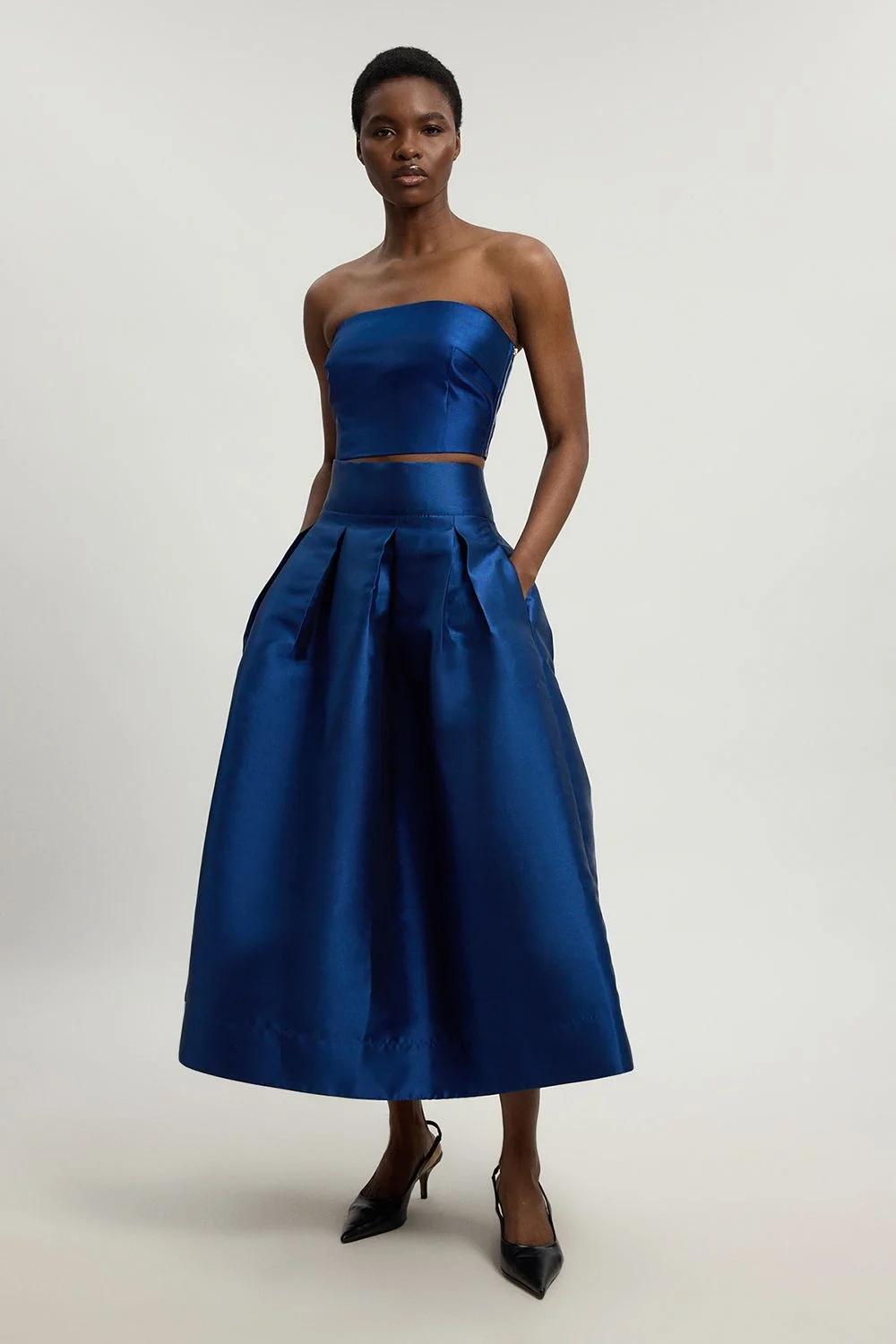 Forever Twill Woven Prom Maxi Skirt - 1