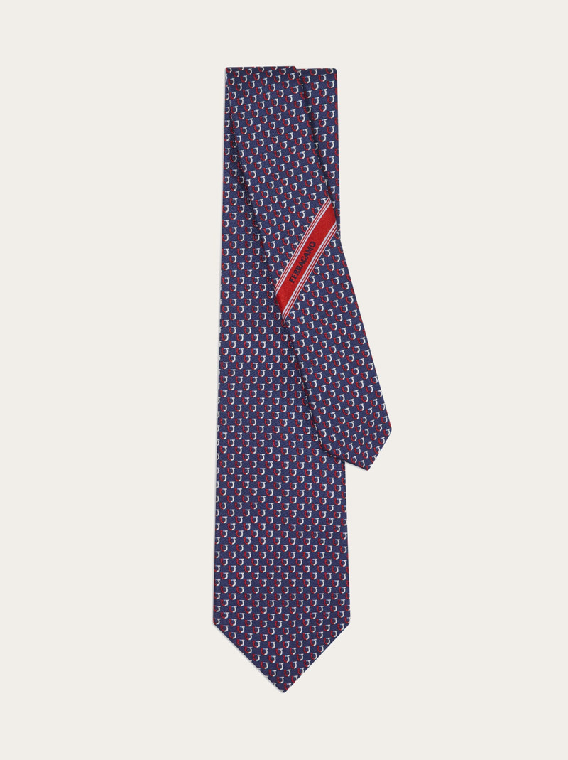 Bicolor Gancini jacquard tie 3