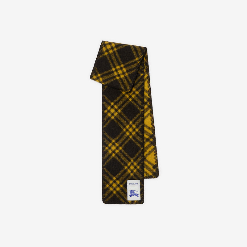 Narrow Check Wool Scarf 1