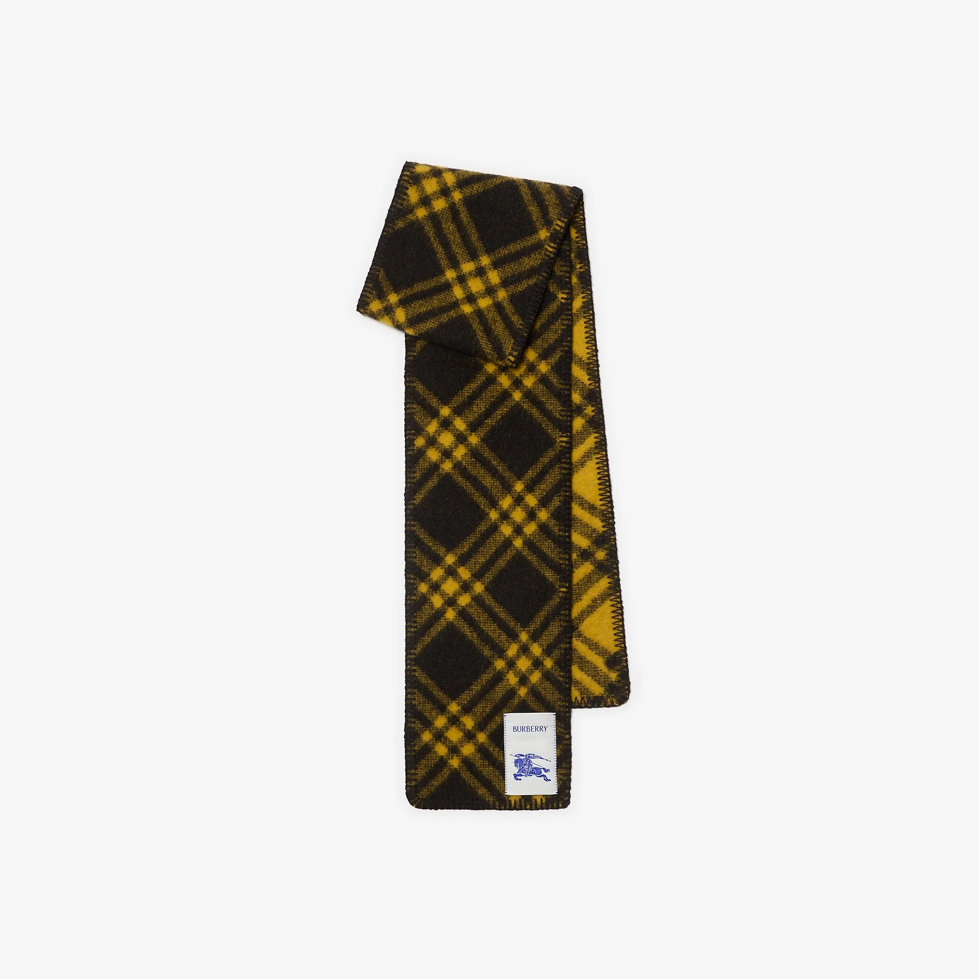 Narrow Check Wool Scarf - 1