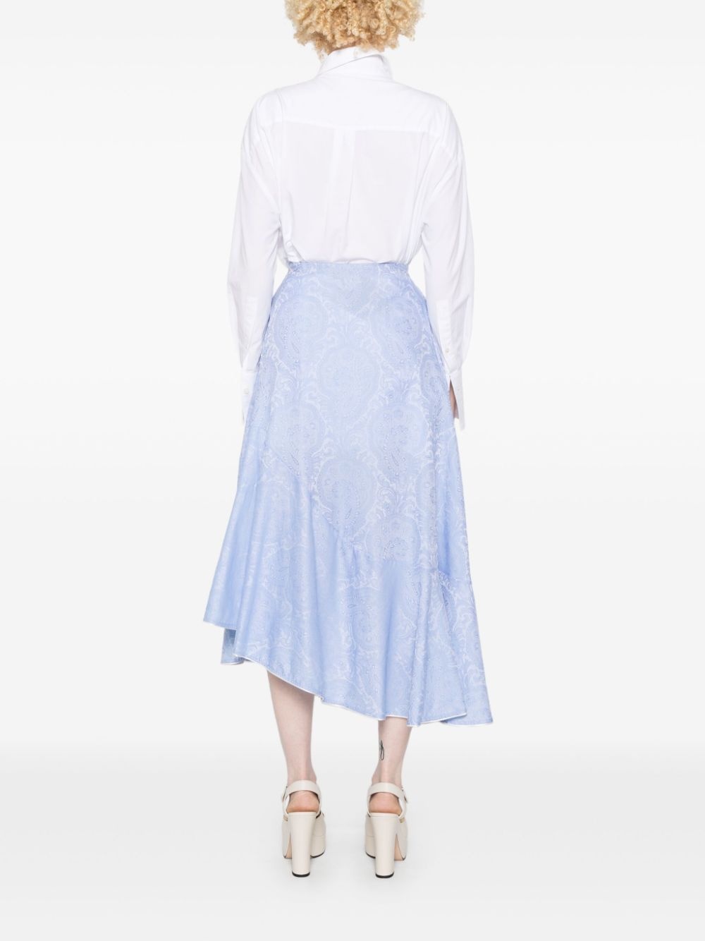 paisley-jacquard midi skirt - 4