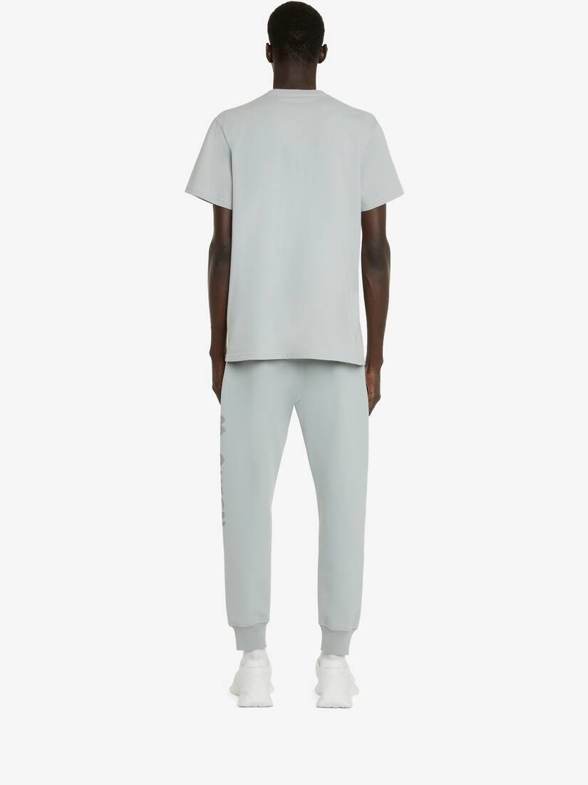 Men's McQueen Graffiti T-shirt in Dove Grey - 4