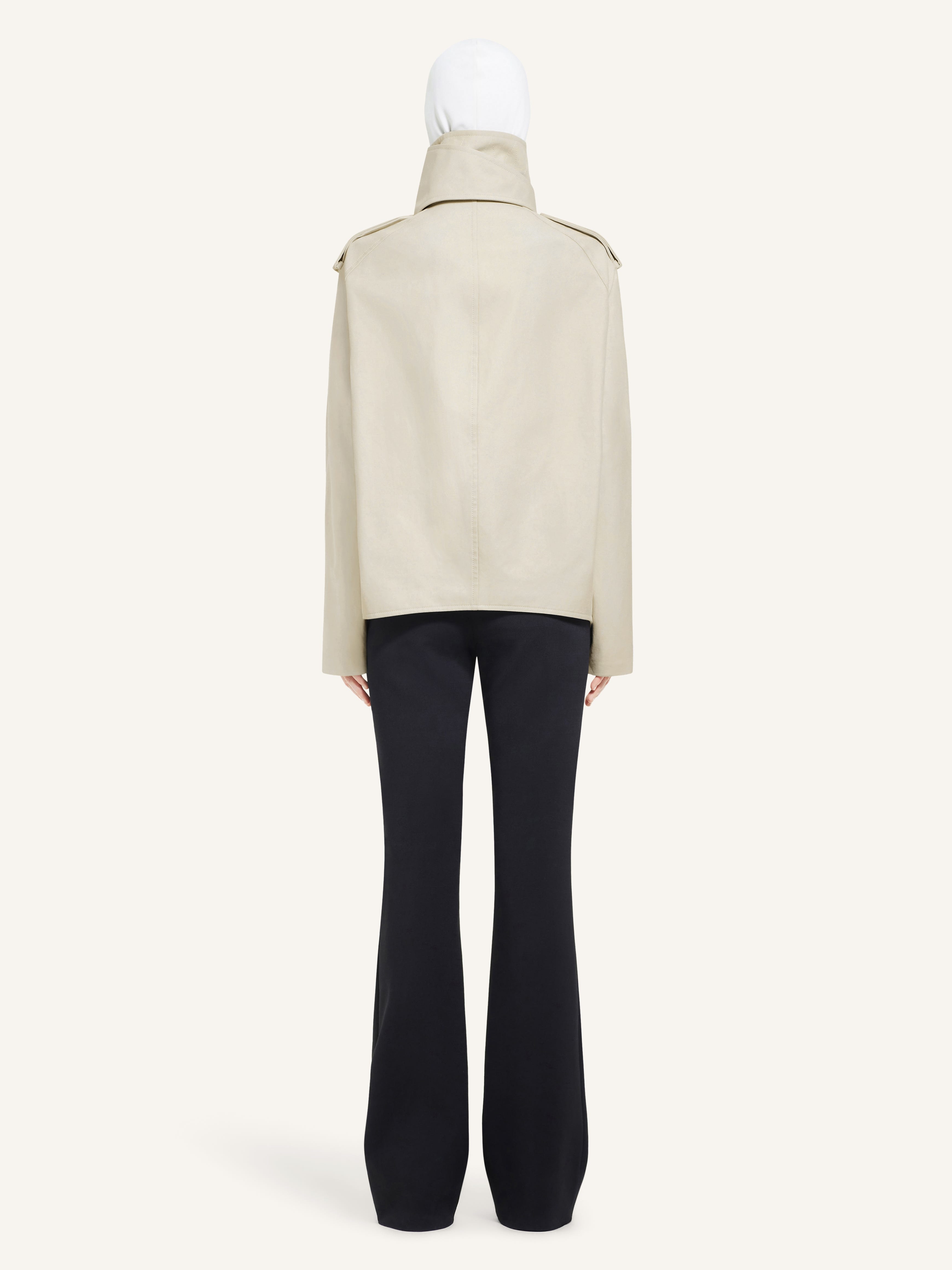SHORT OBLIQUE TRENCH COAT - 3