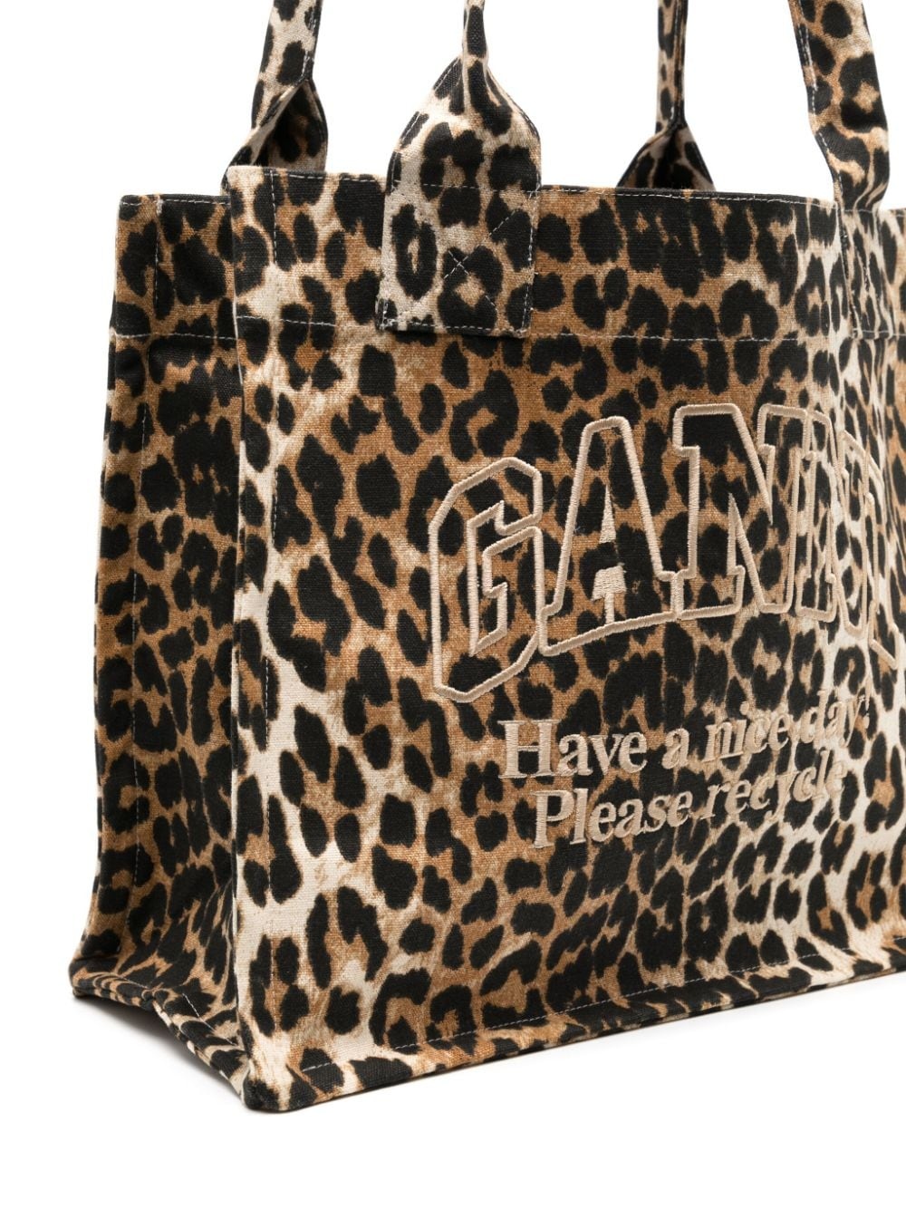 large leopard-print canvas tote bag - 4
