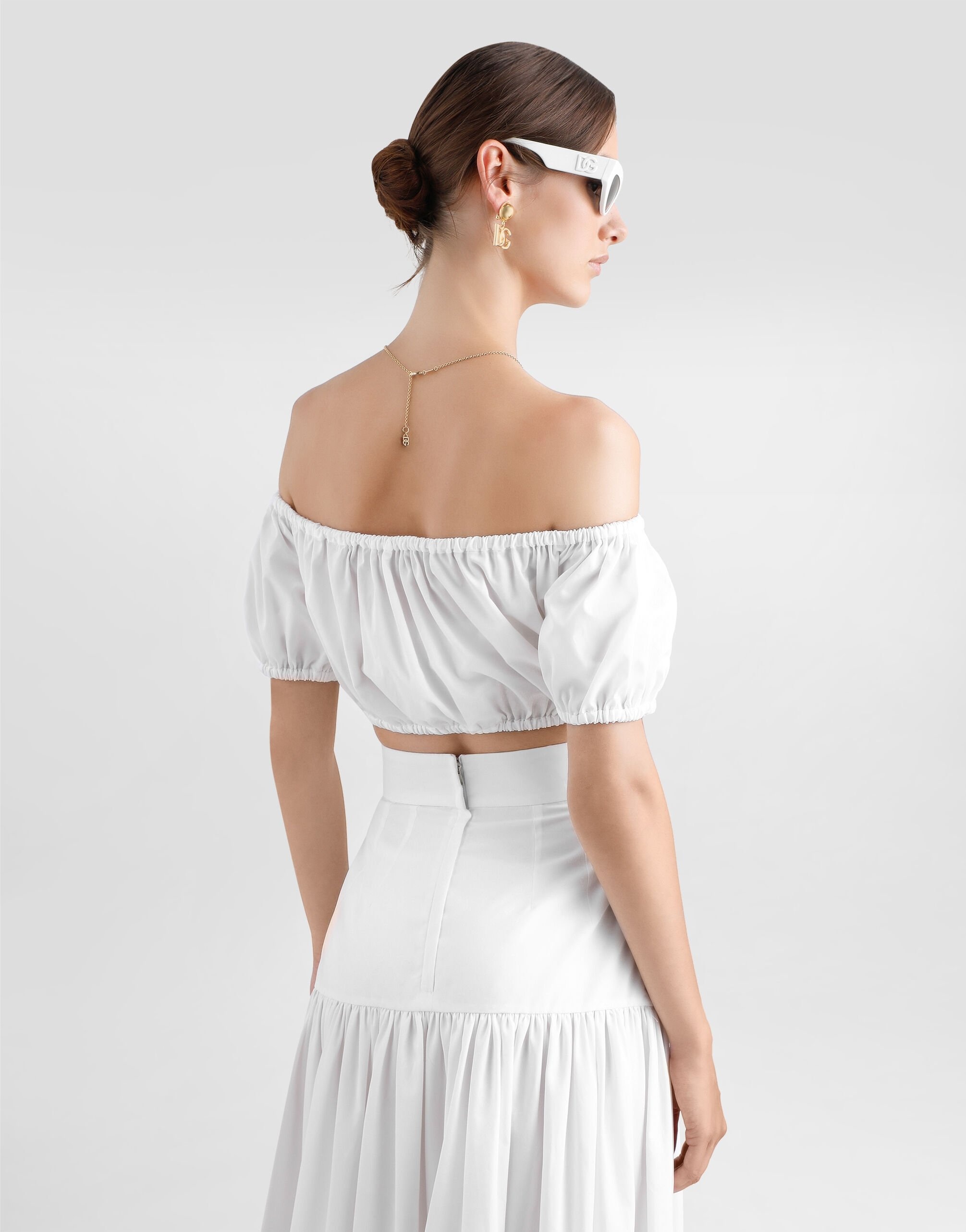 Cotton Bardot-neck top - 4