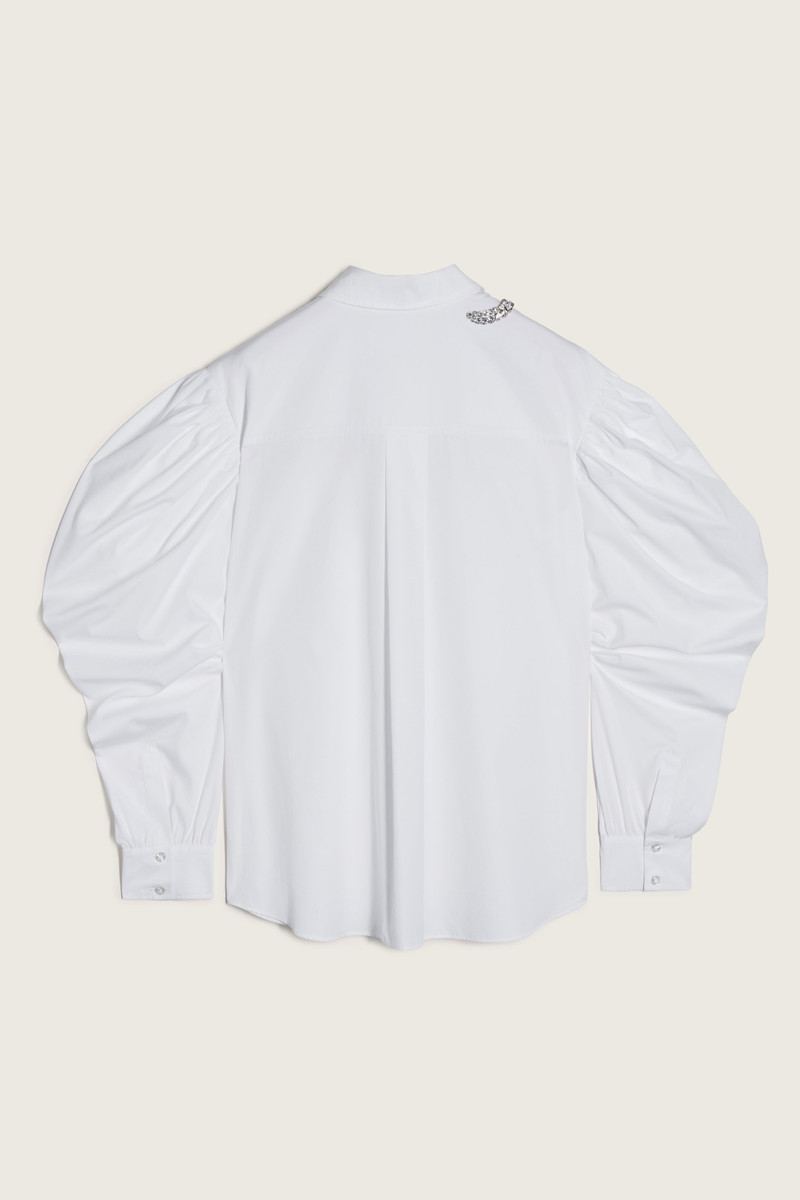 Simone Rocha Embellished Draped Sleeve Masculine Shirt outlook