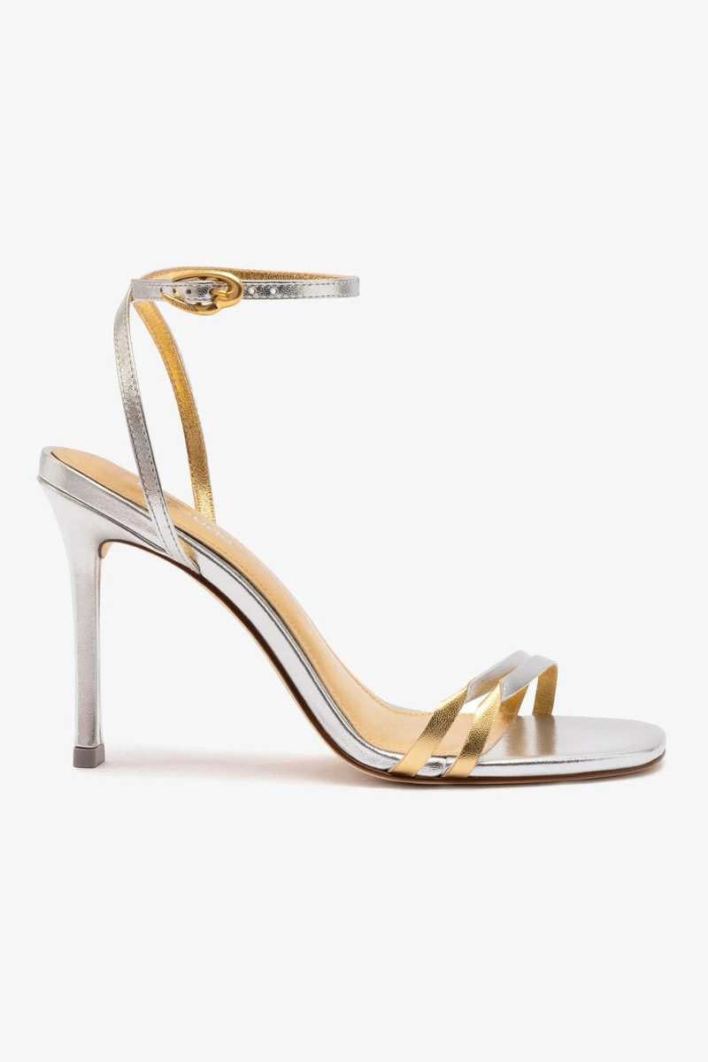 Vesper Sandal In Silver Metallic Leather 1