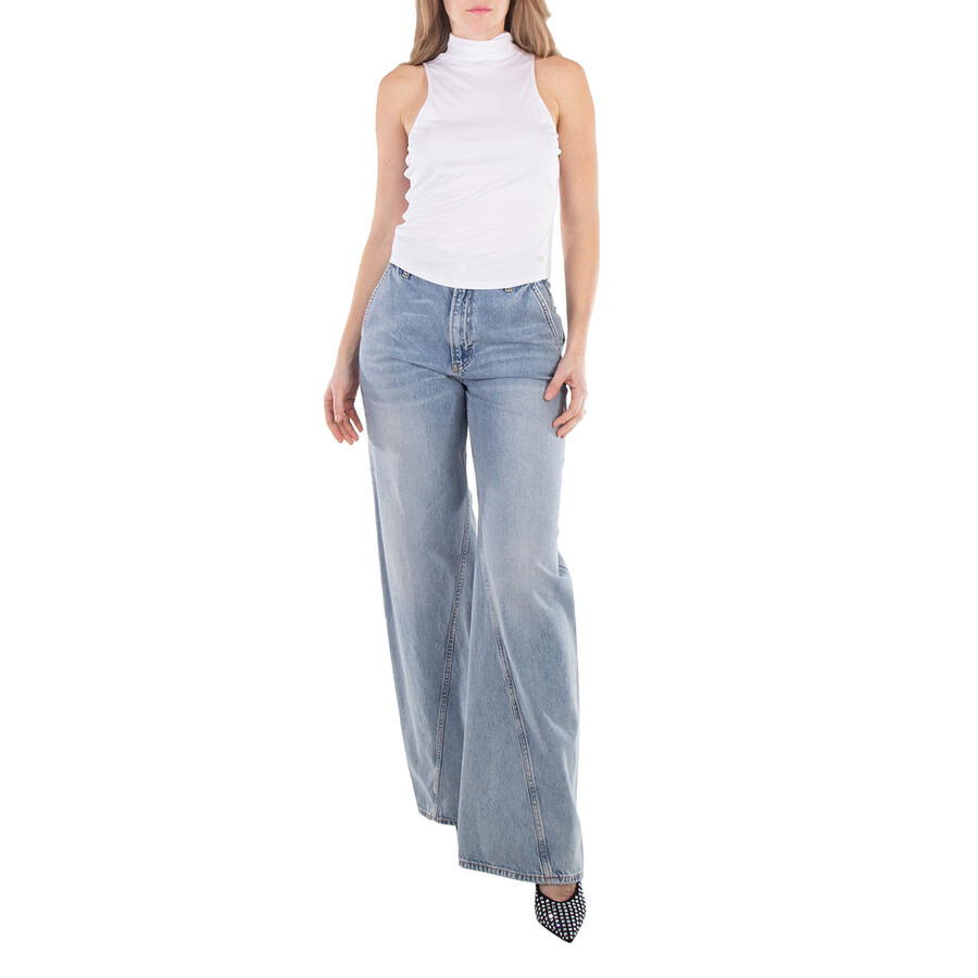 Anine Bing Ladies White Jennie Turtleneck Top - 4