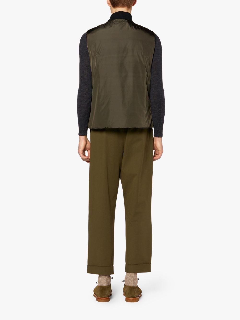 DUNDEE DARK GREEN X MOCHA NYLON LINER VEST | QC-107 - 3