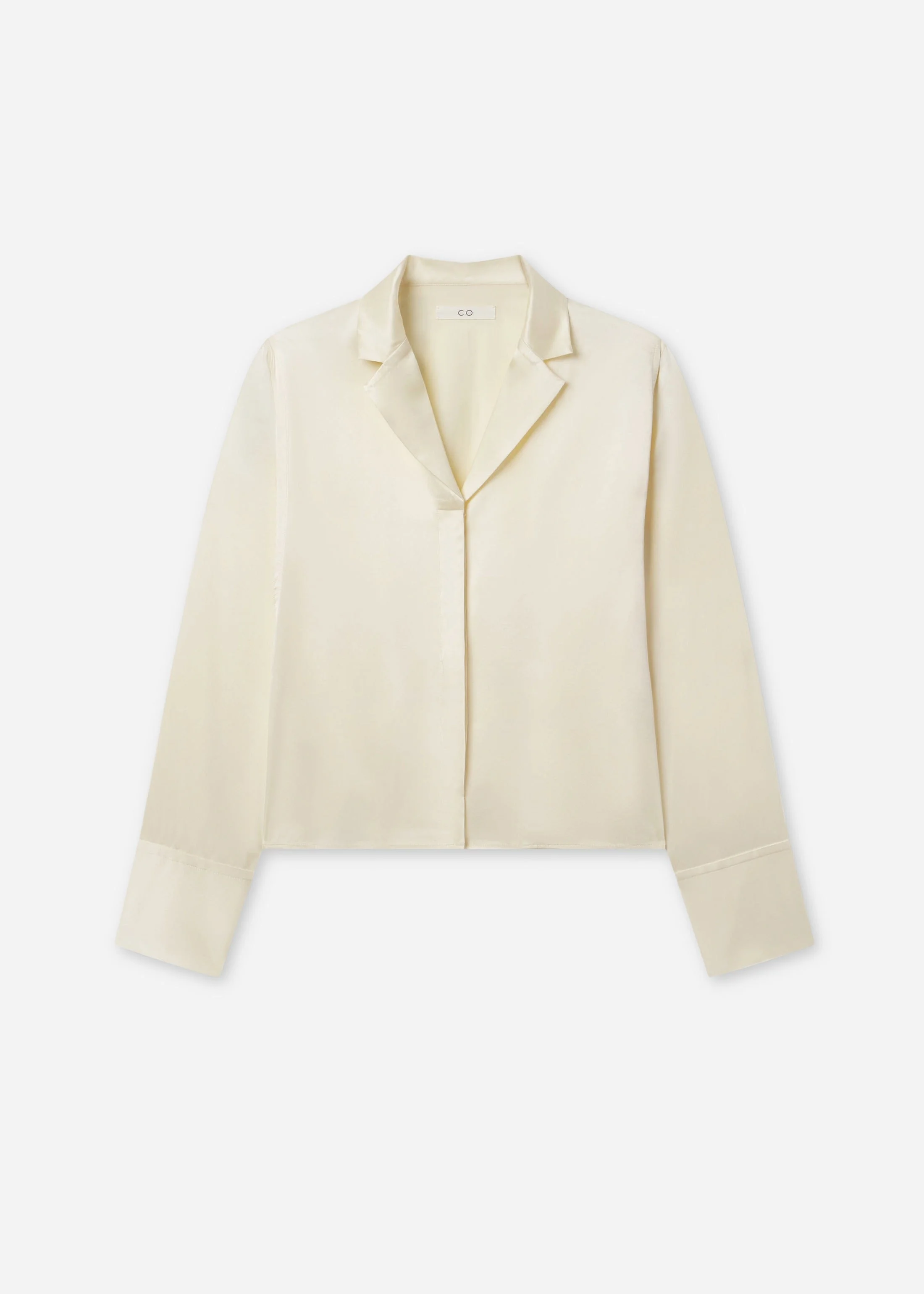 Relaxed Button Down Shirt in Silk Charmeuse - 1