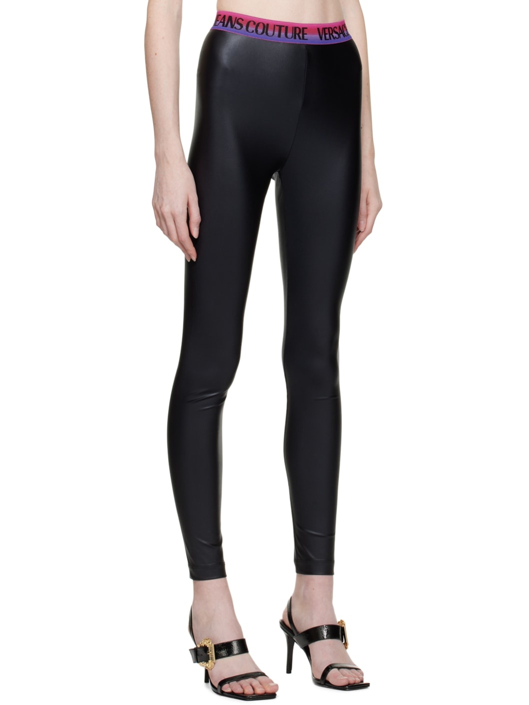Black Jacquard Leggings - 2