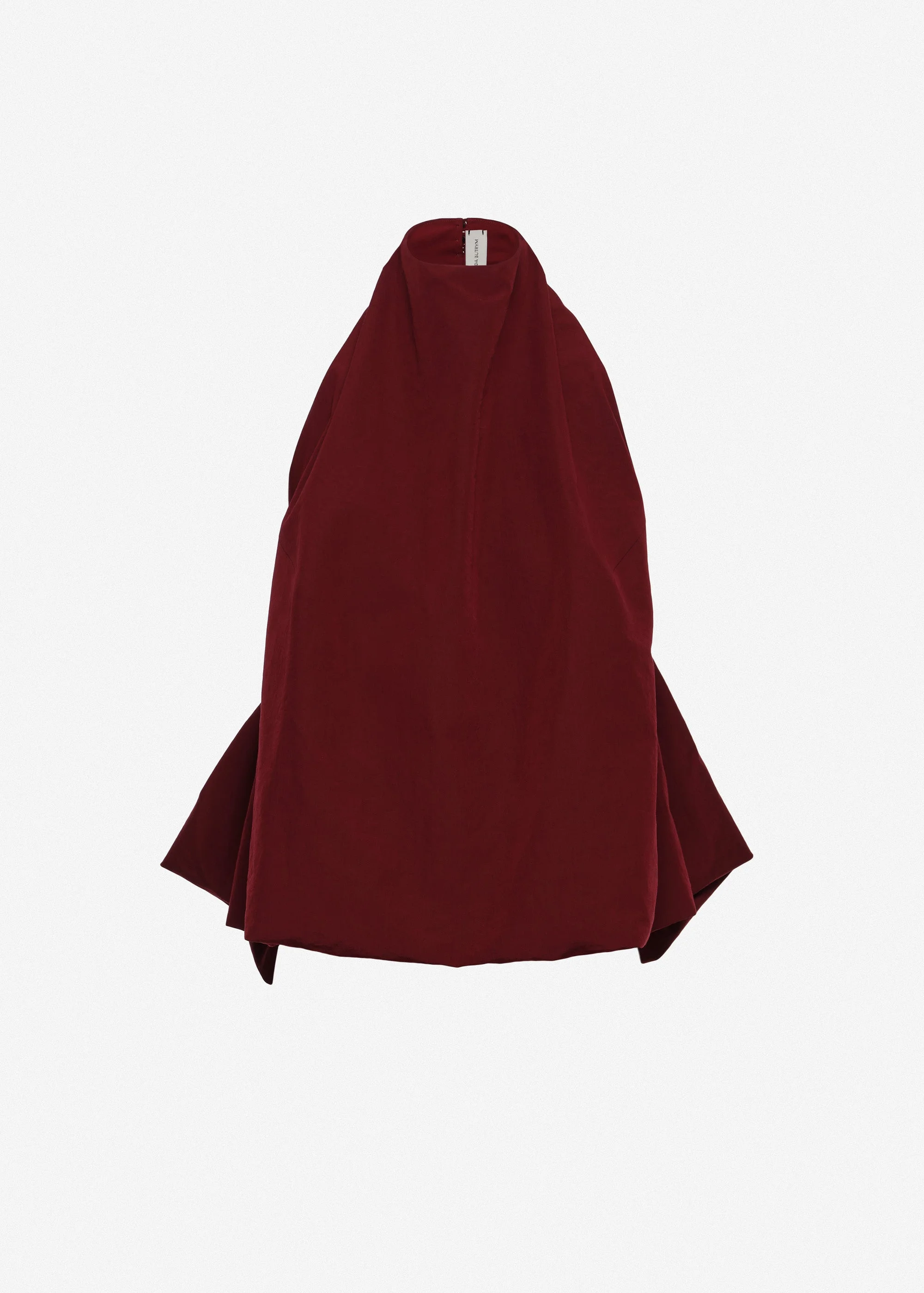 Open-back halterneck top in burgundy - 1