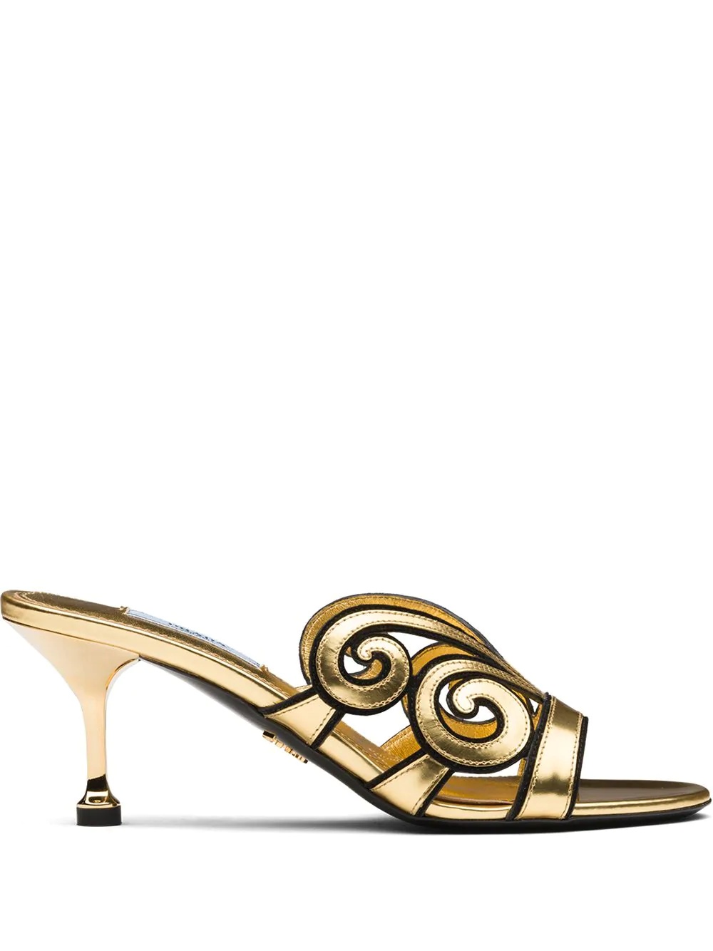 baroque details metallic sandals - 1