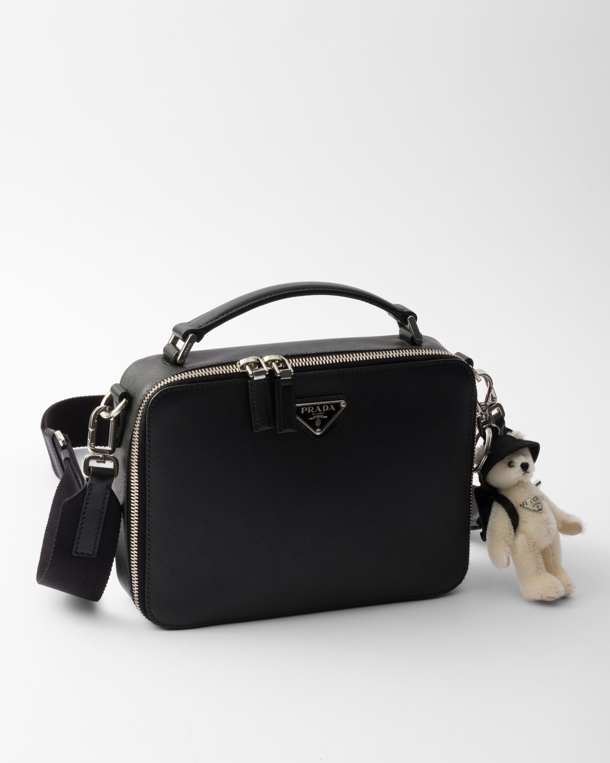 Teddy bag charm with metal ring - 2